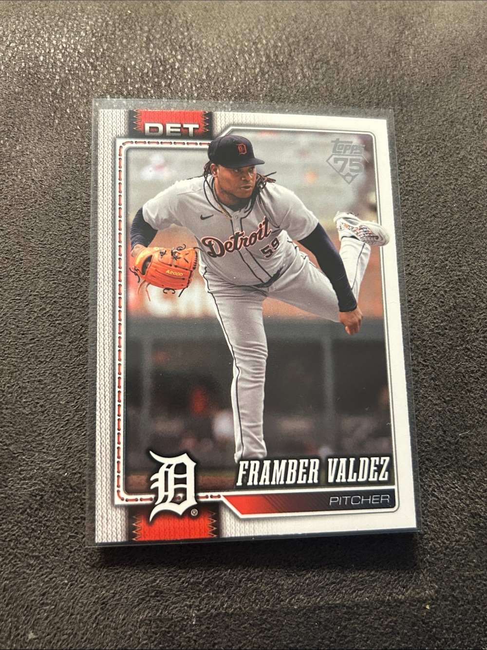 Topps Framber Valdez Detroit Tigers Baseball Card - Gray & Orange